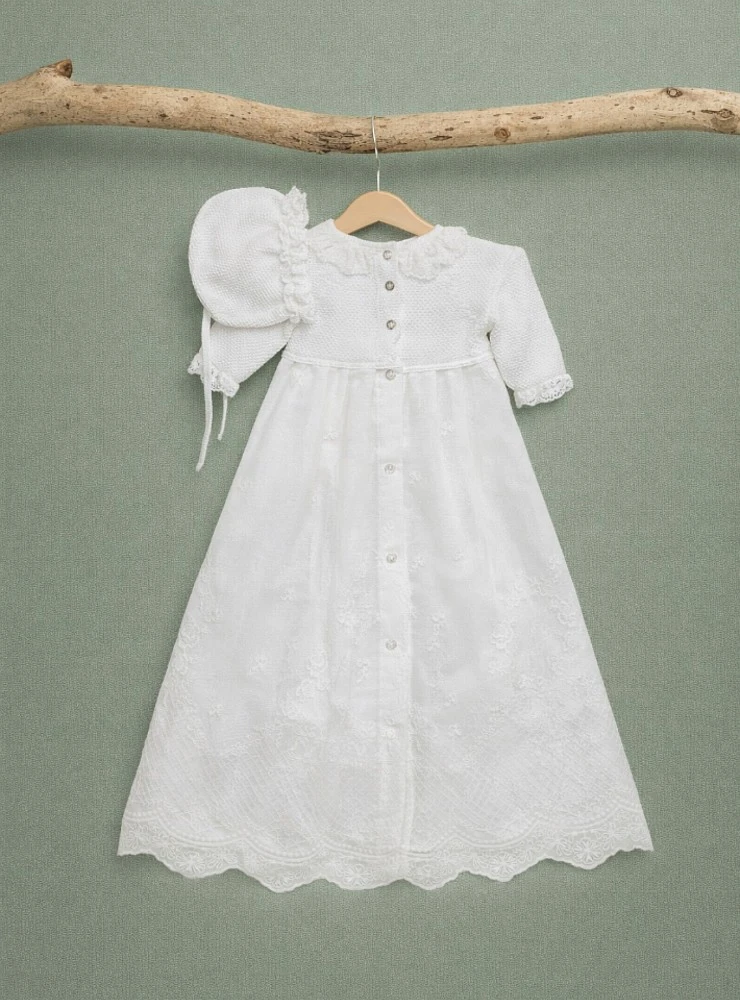 Conjunto faldón y capota unisex. Blanco roto