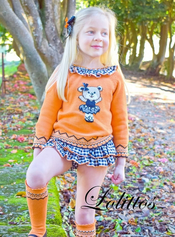 Conjunto Jersey y bombacho para niña Colección Bear de Lolittos.