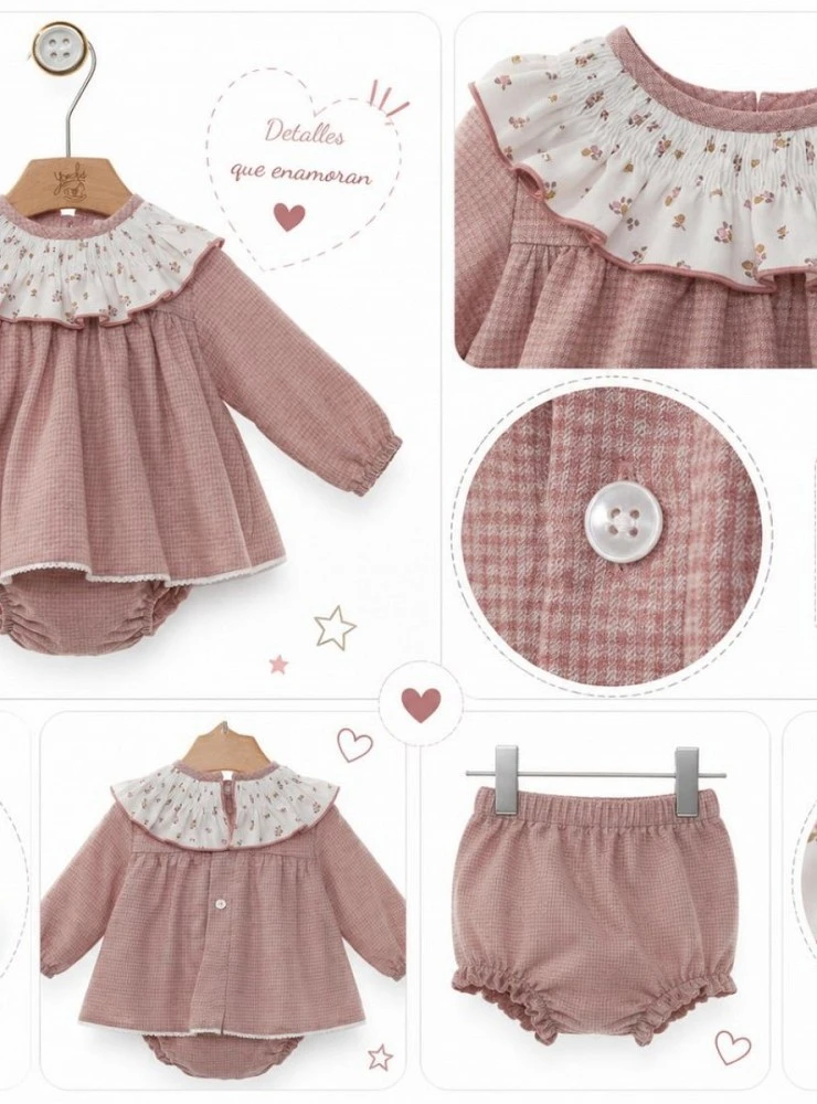 Conjunto Jesusito con Braguita Niña Colección Trineo