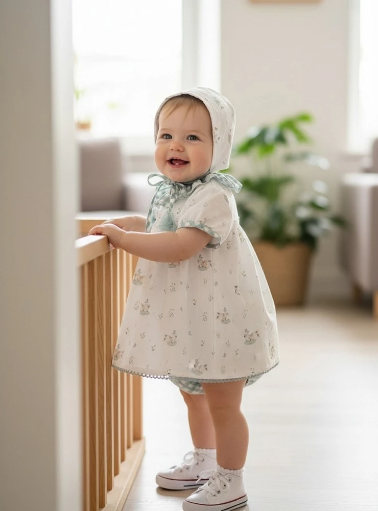 Conjunto Jesusito con capota y braga Colección Gres