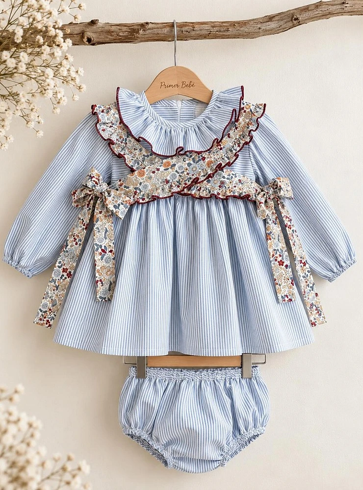 Conjunto Jesusito y Braga rayas y flores Colección Preppy Copo