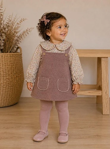 Conjunto Niña 3 Piezas Pichi, Blusa y Braguita Colección Cascabel