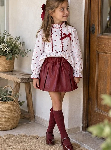 Conjunto niña blusa y falda-short Colección Alitas Mon Petit Bonbom