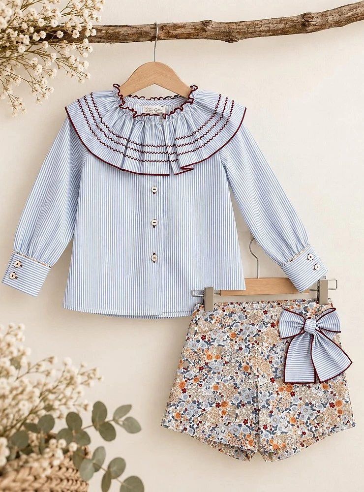 Conjunto niña Blusa y Short Colección Preppy Copo