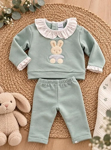 Conjunto Niña Colección Armonía Verde Agua con Conejito