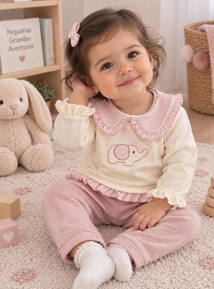 Conjunto Niña Colección Arroyo Rosa con Elefante