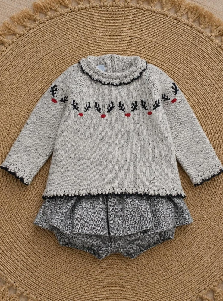 Conjunto niña jersey y bombacho con volante Colección Renos Foque