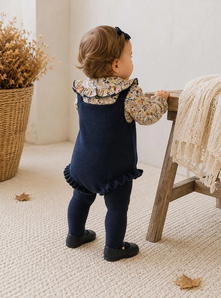 Conjunto Niña Ranita de Punto y Blusa Colección Camelia