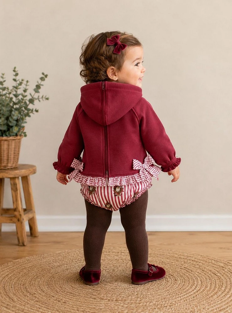 Conjunto niña sudadera con capucha y braguita – Colección Gnomos