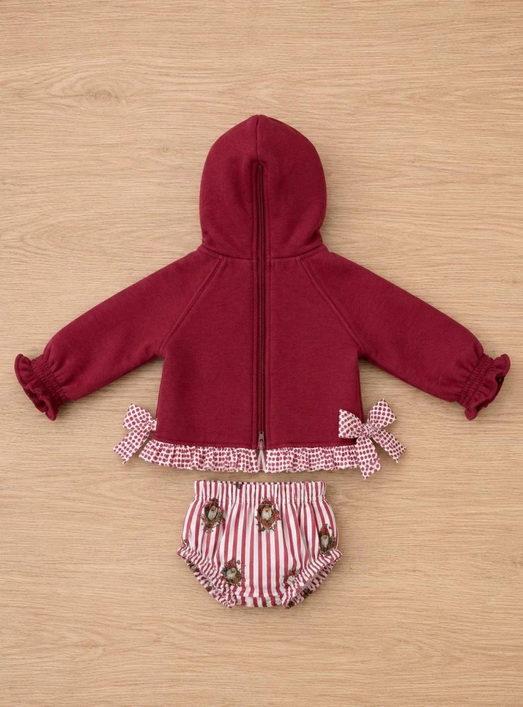 Conjunto niña sudadera con capucha y braguita – Colección Gnomos