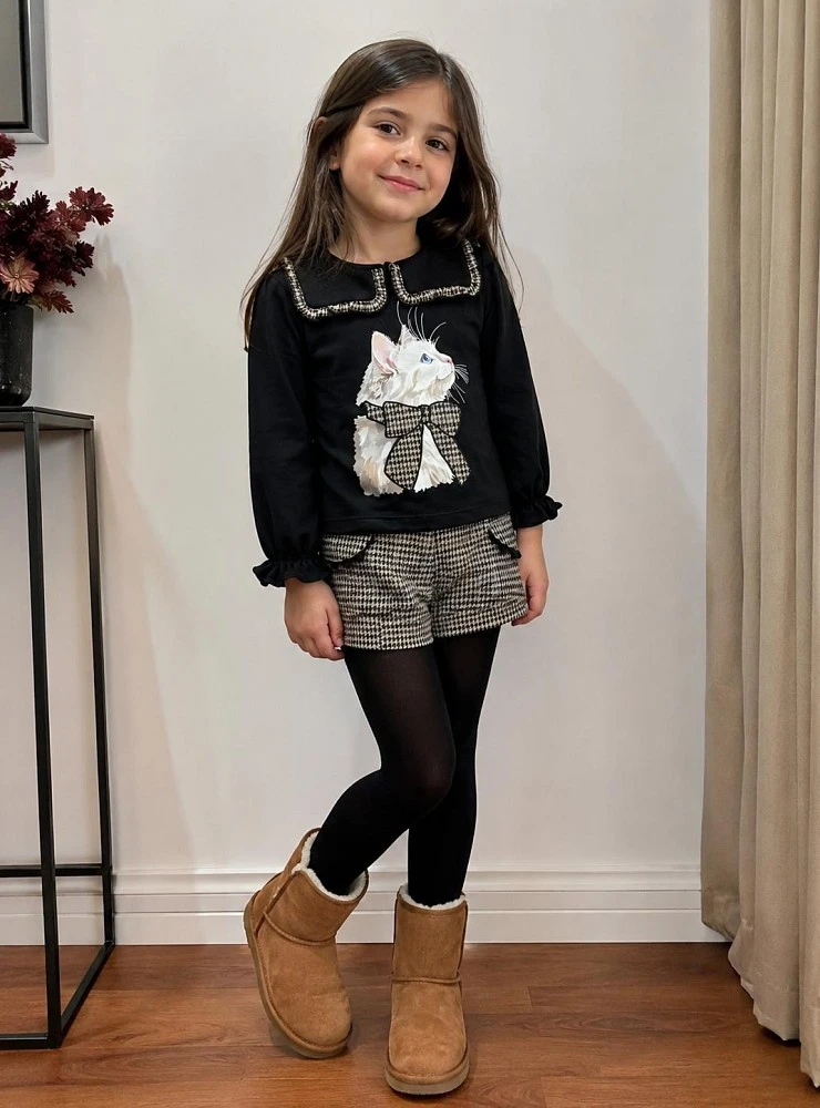 Conjunto Niña Sudadera y Short Fauna Mon Petit Bonbon