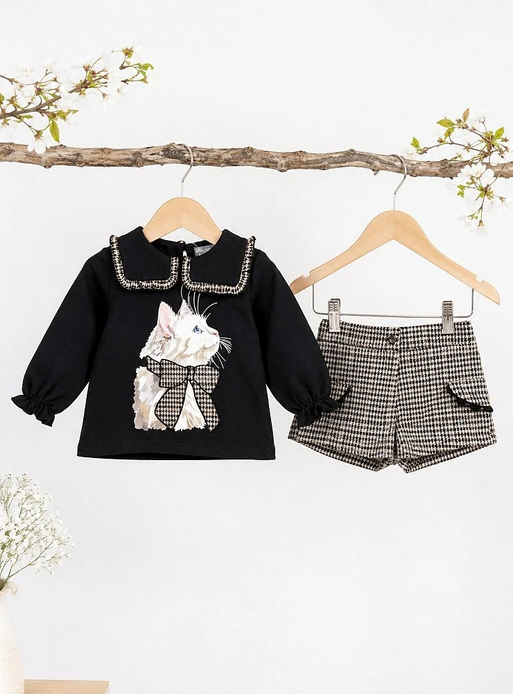 Conjunto Niña Sudadera y Short Fauna Mon Petit Bonbon