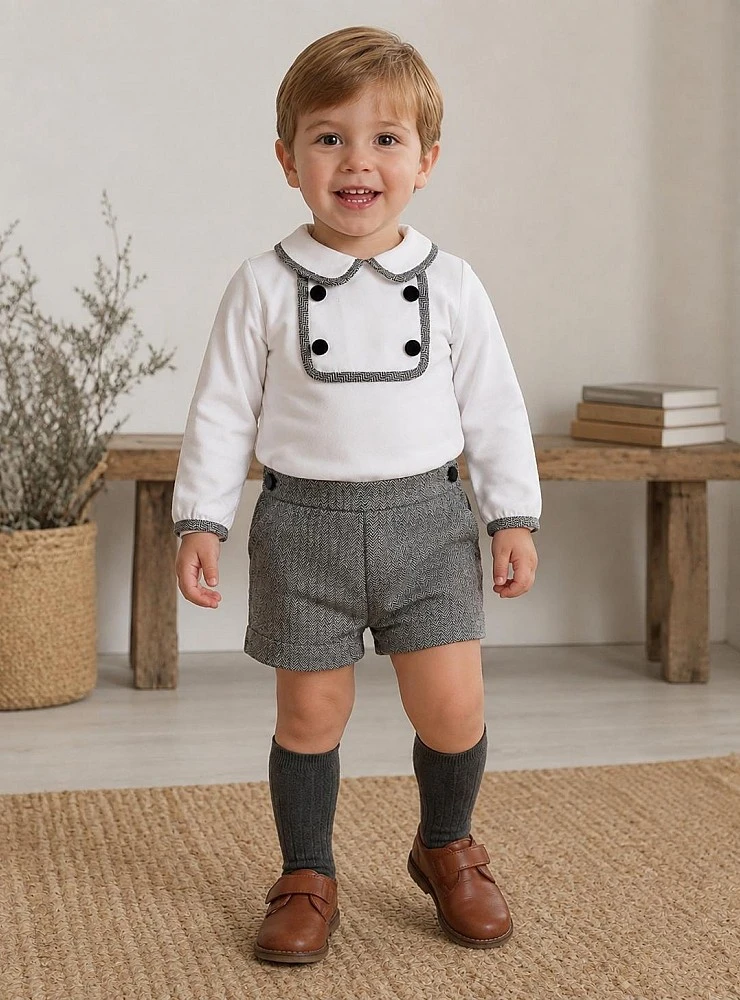 Conjunto niño 3 piezas Renos de Foque con jersey de lana
