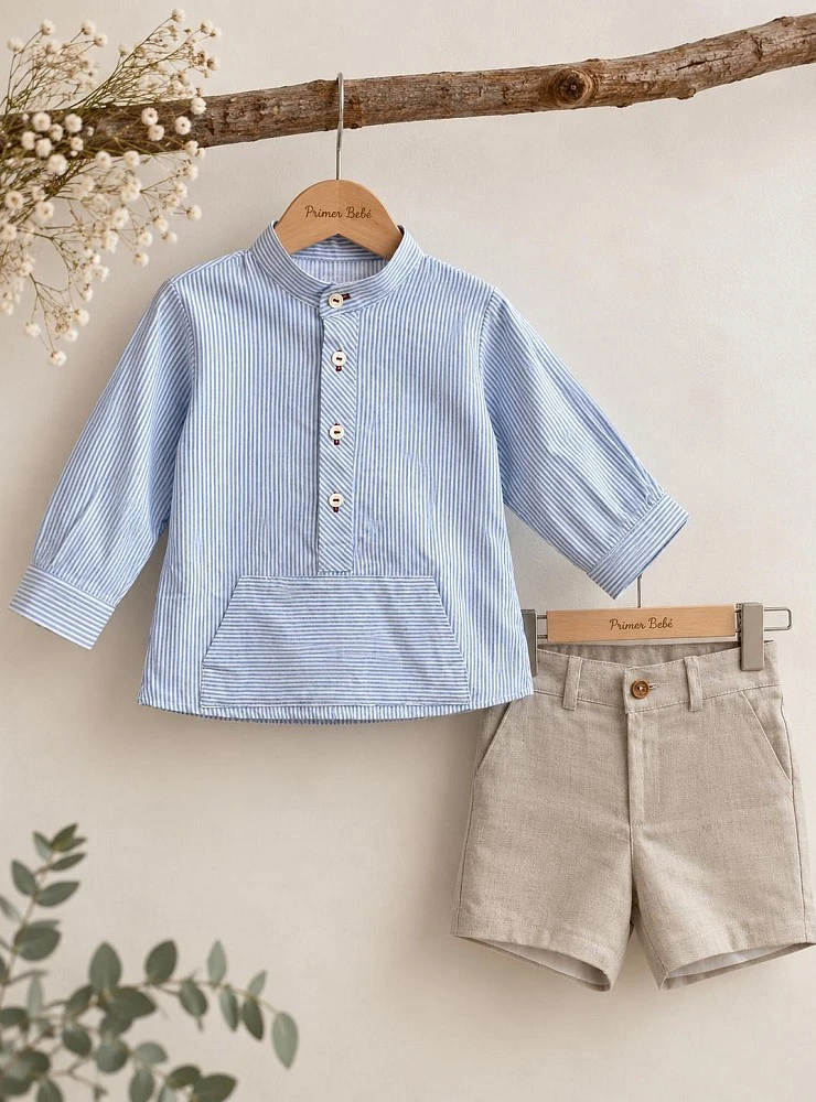 Conjunto niño Camisa y Pantalón Corto Colección Preppy Copo
