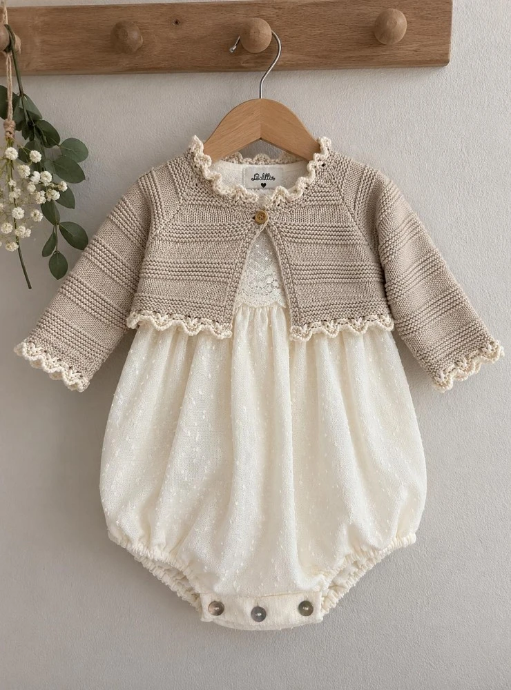 Conjunto Niño Pelele y Chaqueta Colección Nácar Lolittos