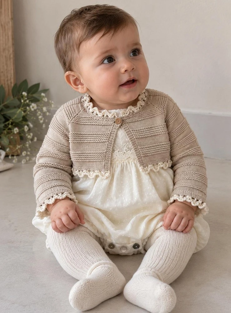 Conjunto Niño Pelele y Chaqueta Colección Nácar Lolittos