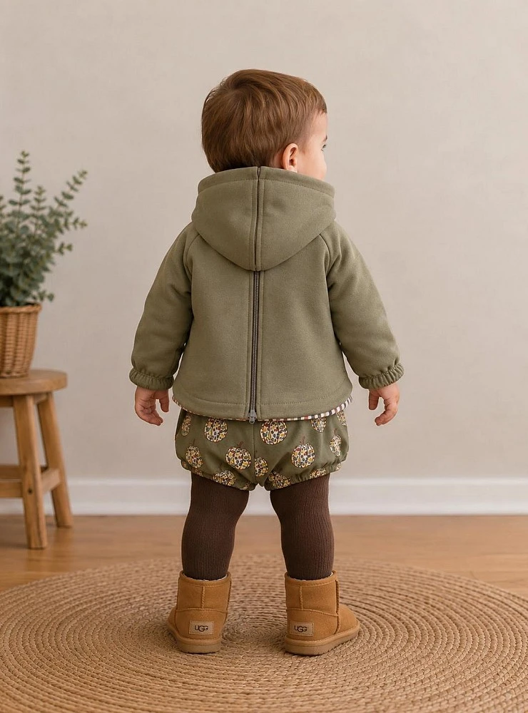 Conjunto niño sudadera y bombacho verde seco – Colección Calabaza