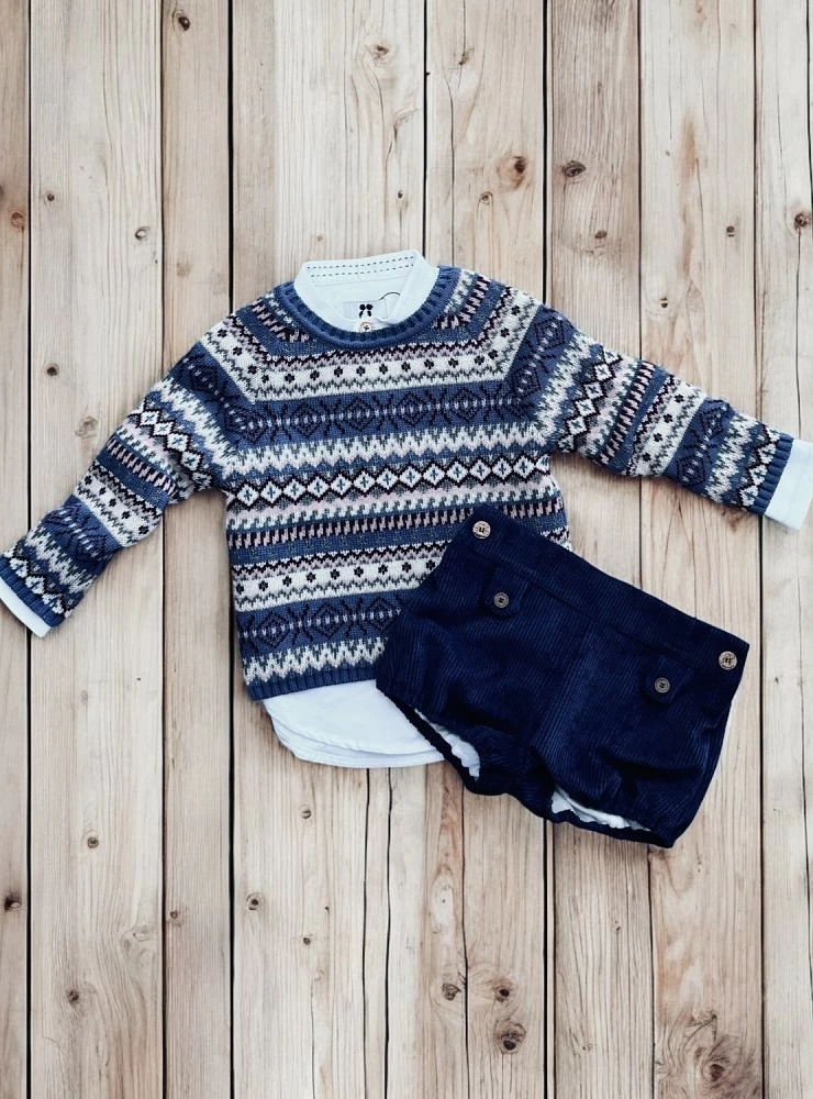 Conjunto niño tres pieza Mi petit Mon de La Martinica