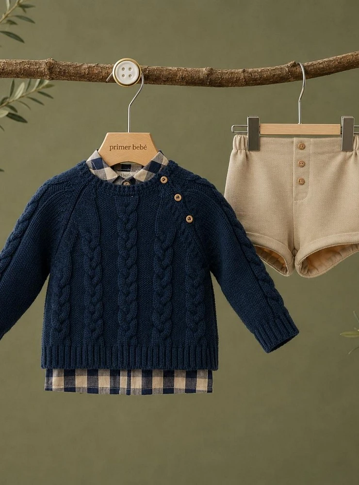 Conjunto Niño tres Piezas  Colección Camelia