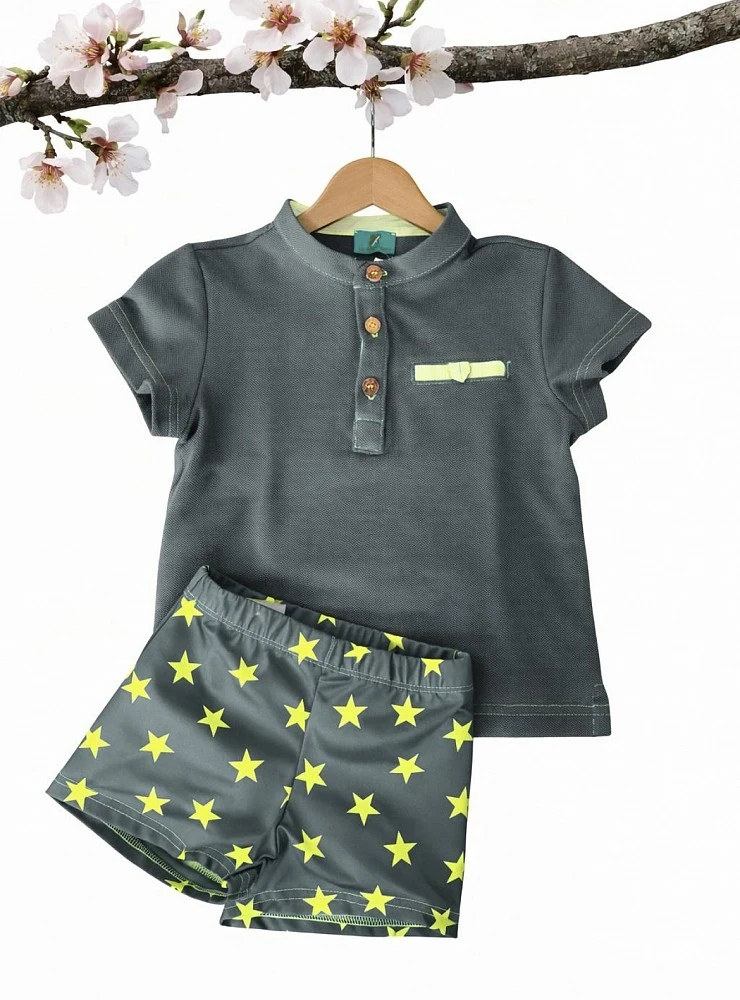 Conjunto niño. Polo y boxer colección Aurora Boreal