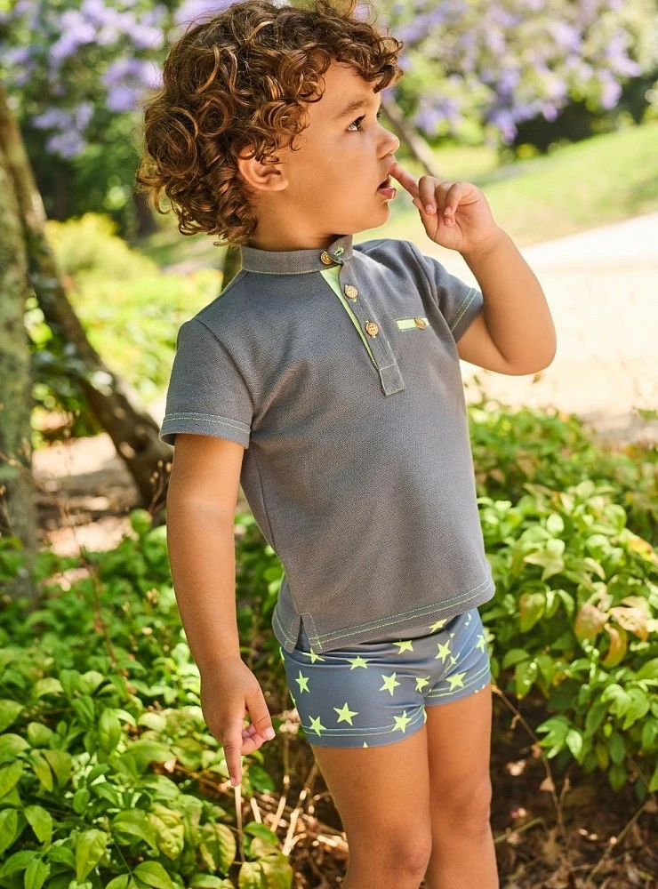 Conjunto niño. Polo y boxer colección Aurora Boreal