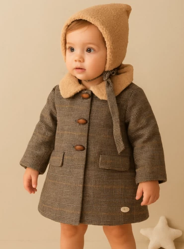 Conjunto para niña abrigo y capota London de josé varón