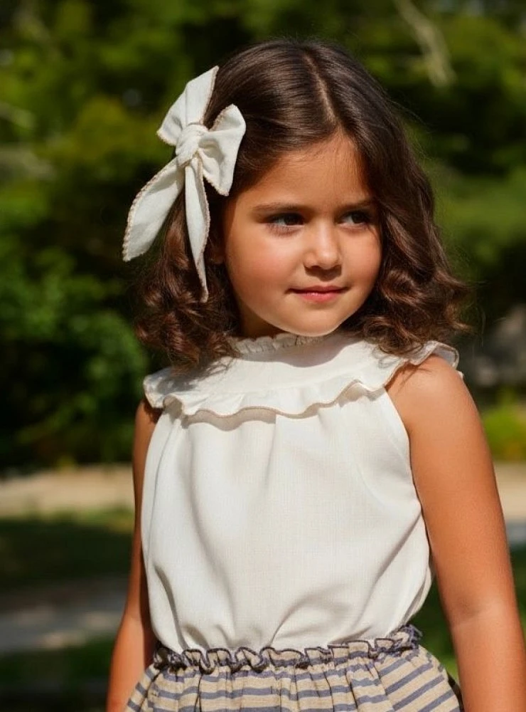 Conjunto para niña blusa y braga falda colección Cervantes