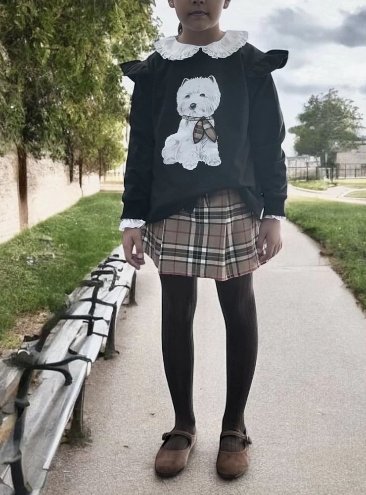 Conjunto para niña colección Burberry de Mon Petit Bonbon