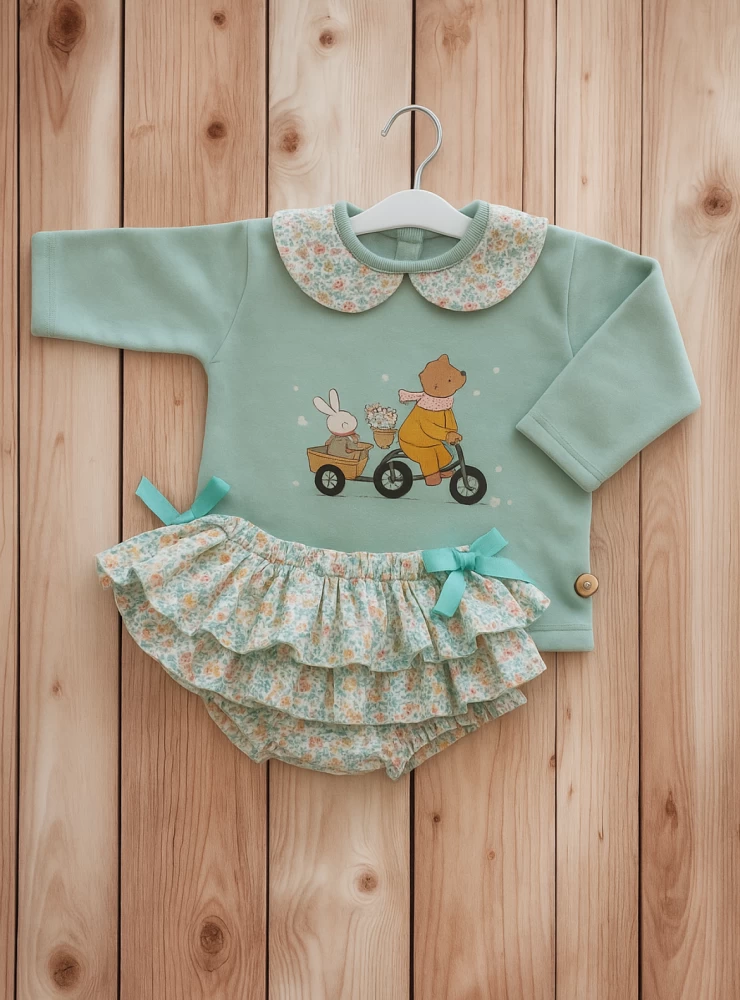Conjunto para niña colección paseo en bici de Pio Pio