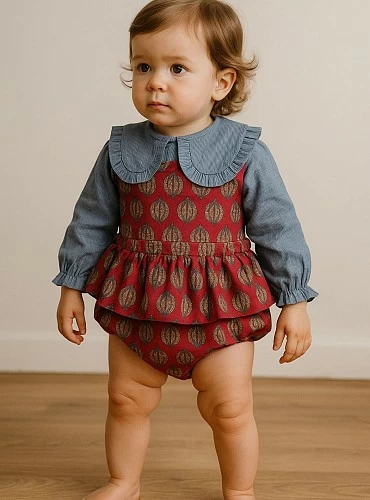 Conjunto para niña colección Piñas de cocote.