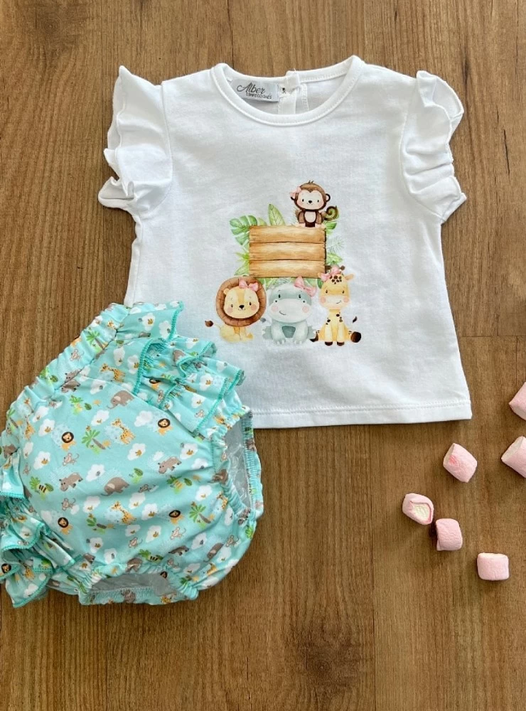 Conjunto para niña colección safari.