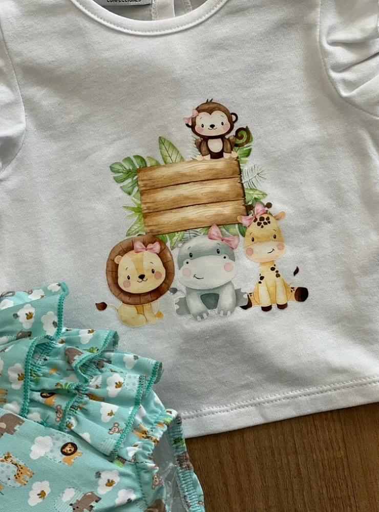 Conjunto para niña colección safari.