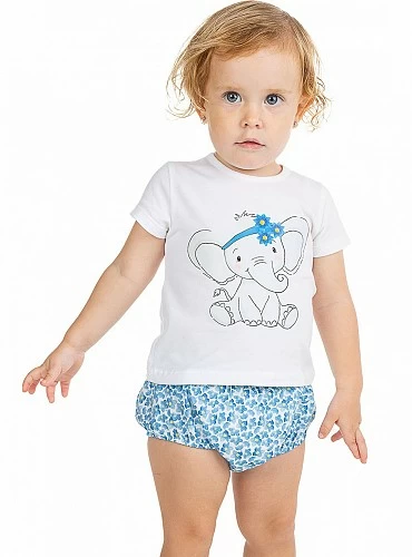 Conjunto para niña de algodón colección elefante