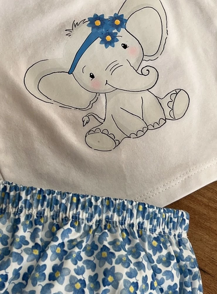 Conjunto para niña de algodón colección elefante