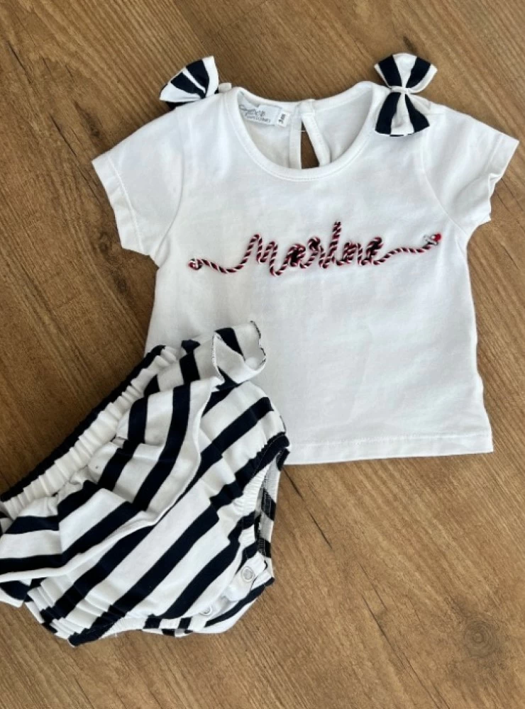 Conjunto para niña de algodón colección Marine