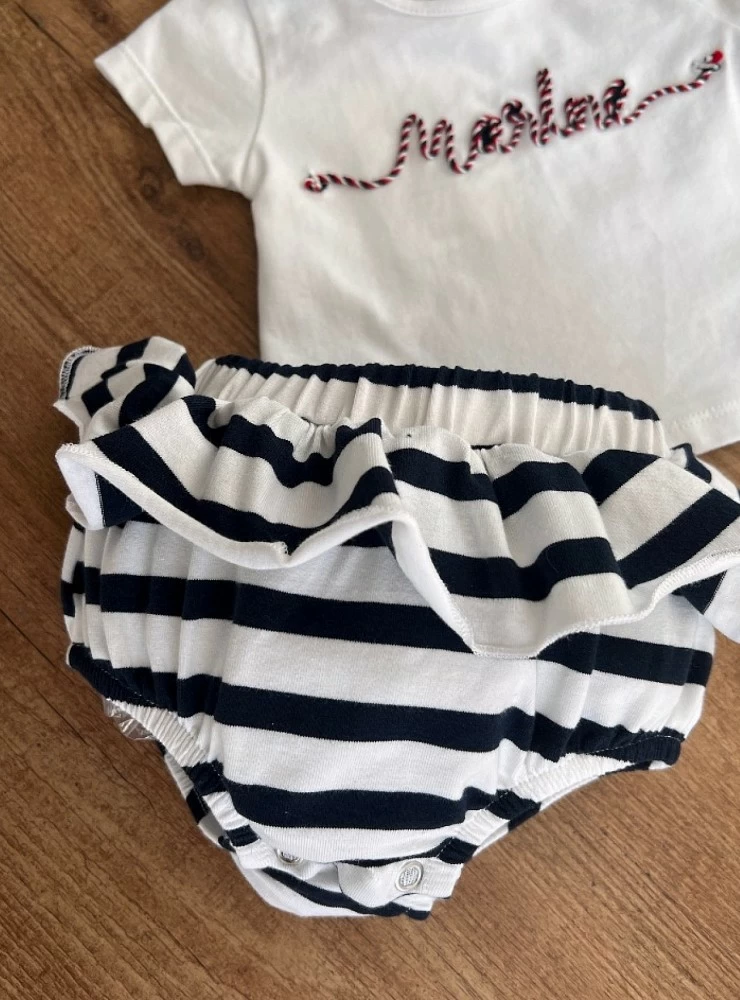 Conjunto para niña de algodón colección Marine