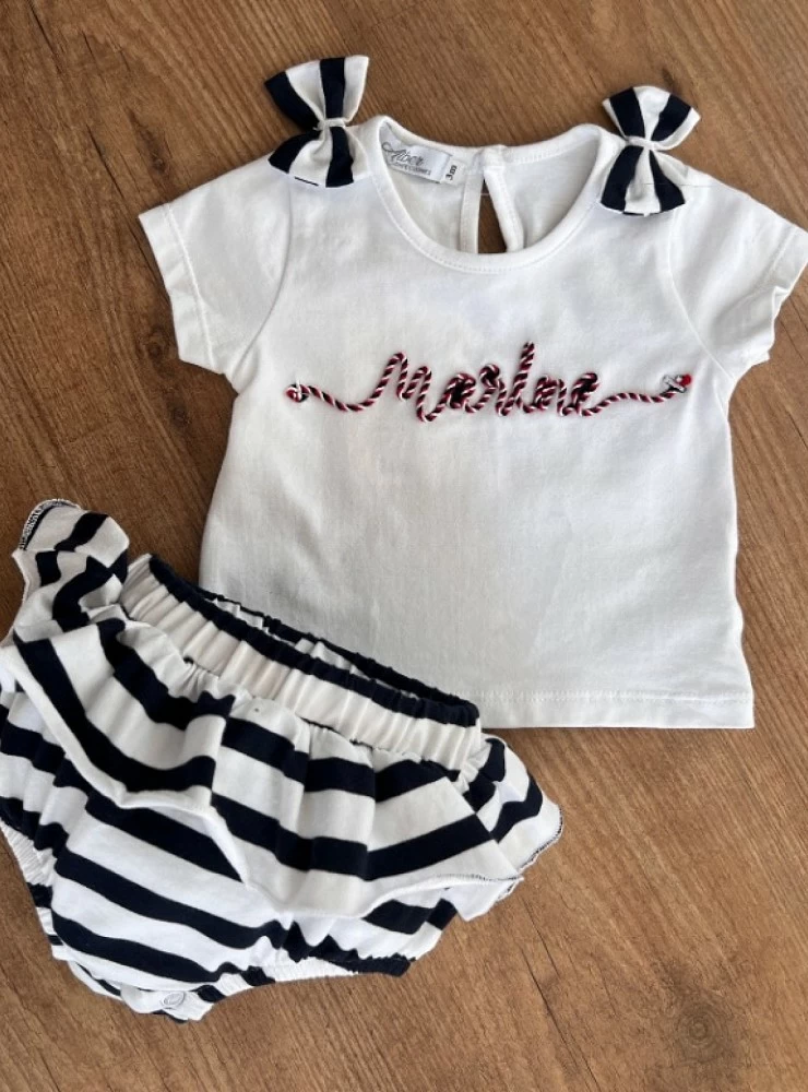 Conjunto para niña de algodón colección Marine