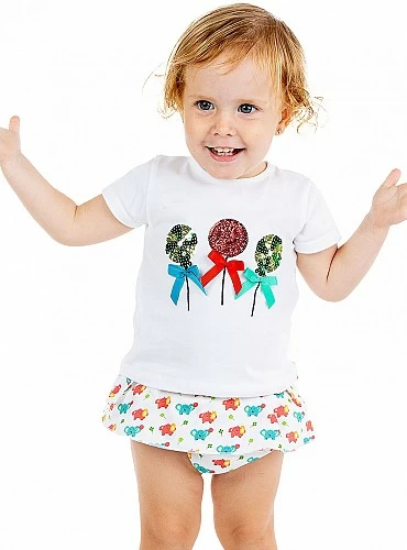 Conjunto para niña de algodón colección piruletas