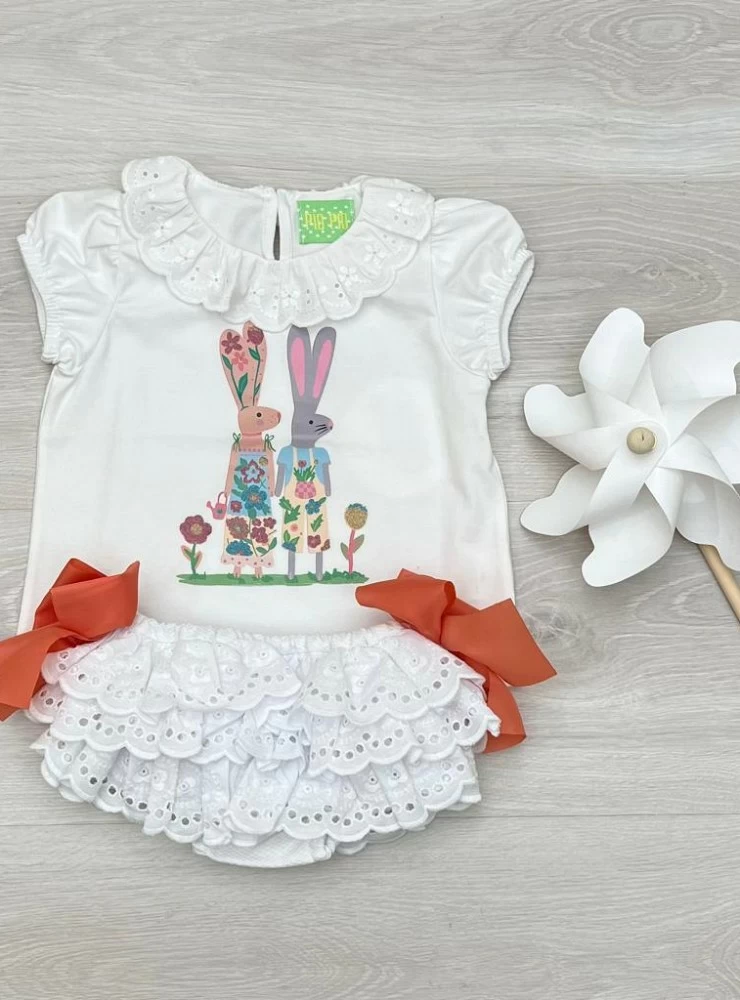 Conjunto para niña de pio pio. Colección Conejos