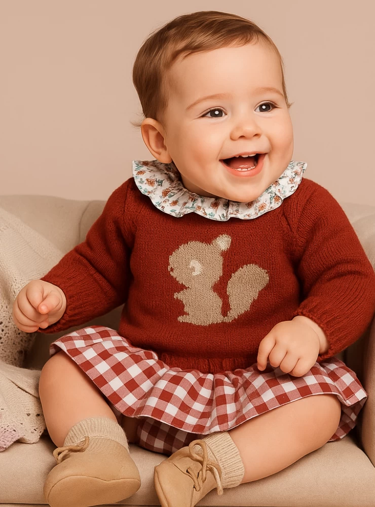 Conjunto para niña de tres piezas colección Ardilla