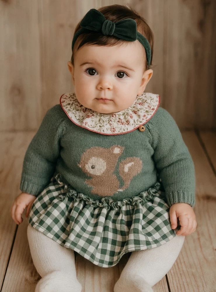 Conjunto para niña de tres piezas colección Ardilla