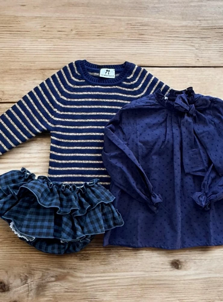 Conjunto para niña de tres piezas colección La Marine de La Martinica