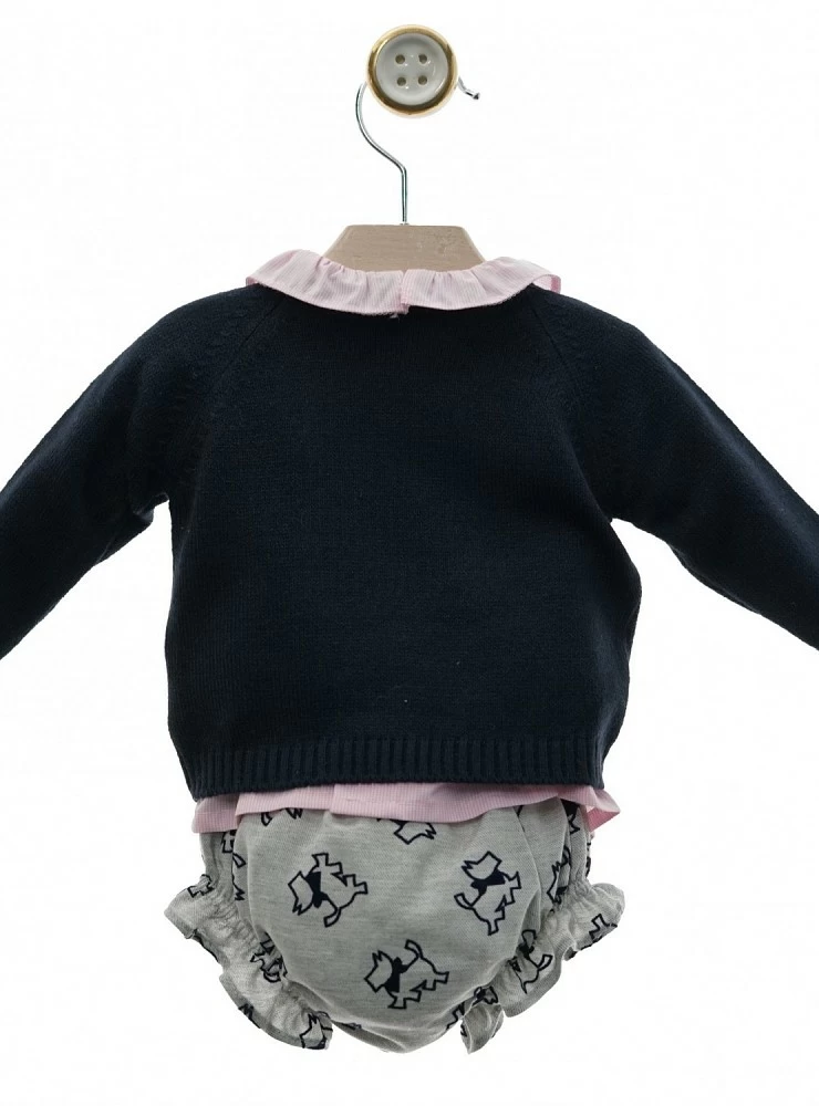 Conjunto para niña de tres piezas. Colección Westy