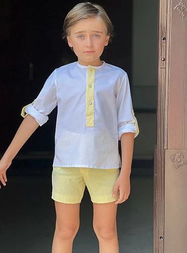 Conjunto para niño blanco y amarillo by Copo