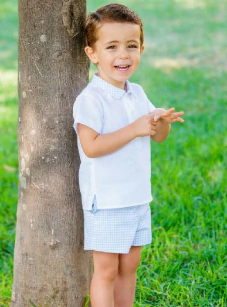 Conjunto para niño blusa y pantalón Arlequín. P-V