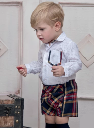 Conjunto para niño Blusa y pantalón de cuadros