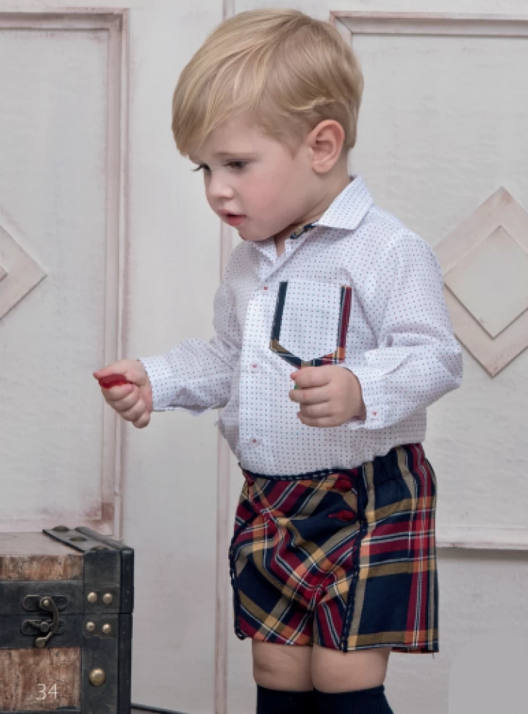 Conjunto para niño Blusa y pantalón de cuadros