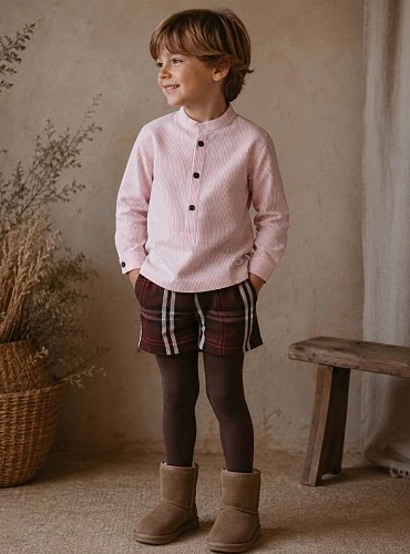 Conjunto para niño colección Bellota con camisa y pantalón de cuadros