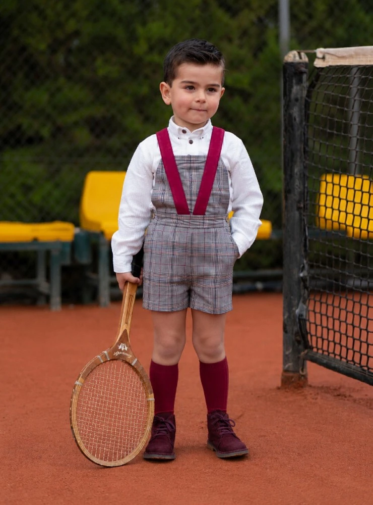 Conjunto para niño colección Gallo con camisa y peto de cuadros