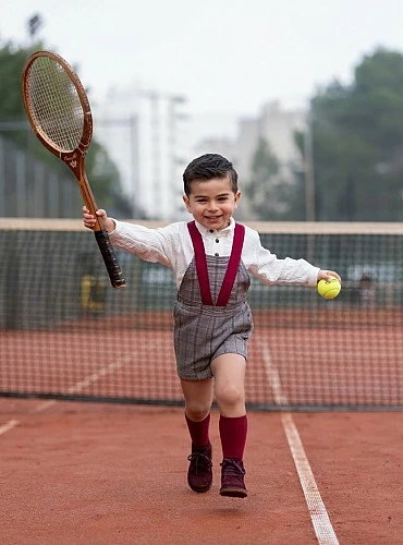 Conjunto para niño colección Gallo con camisa y peto de cuadros